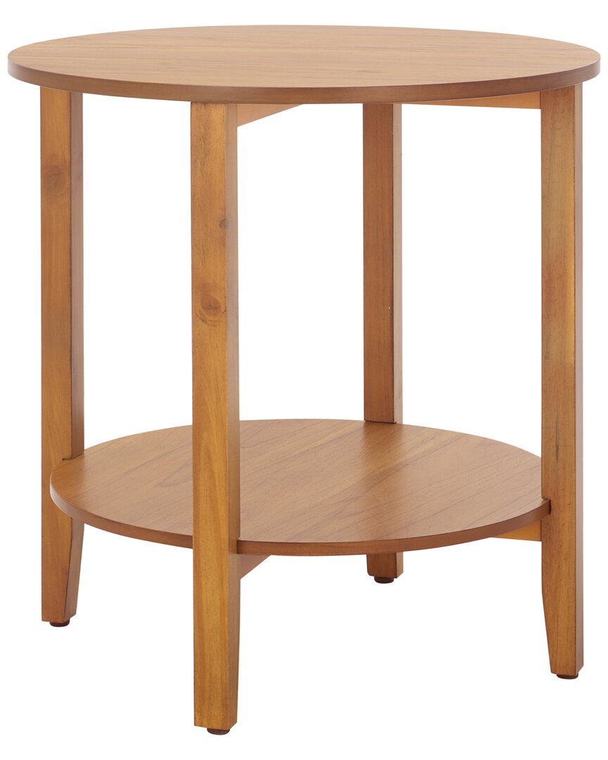 Safavieh Couture Leonardi Round Wood Accent Table In Brown