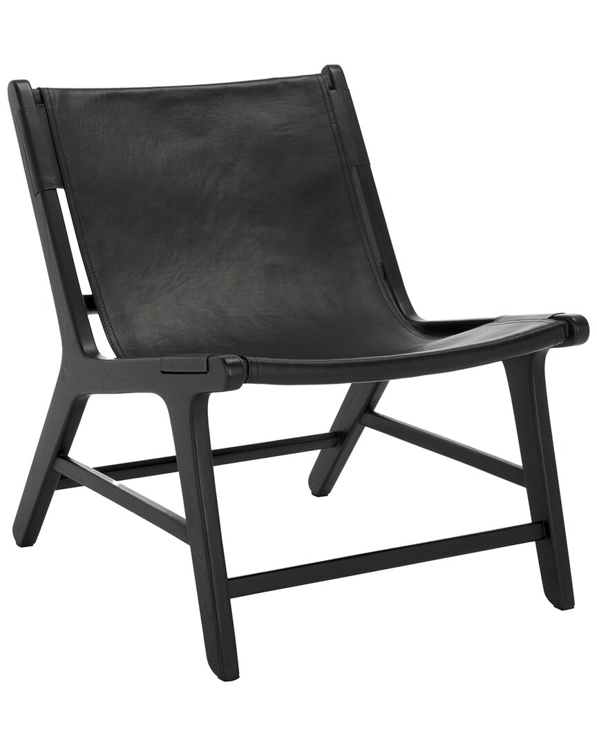 Safavieh Couture Alanarose Leather Accent Chair In Black