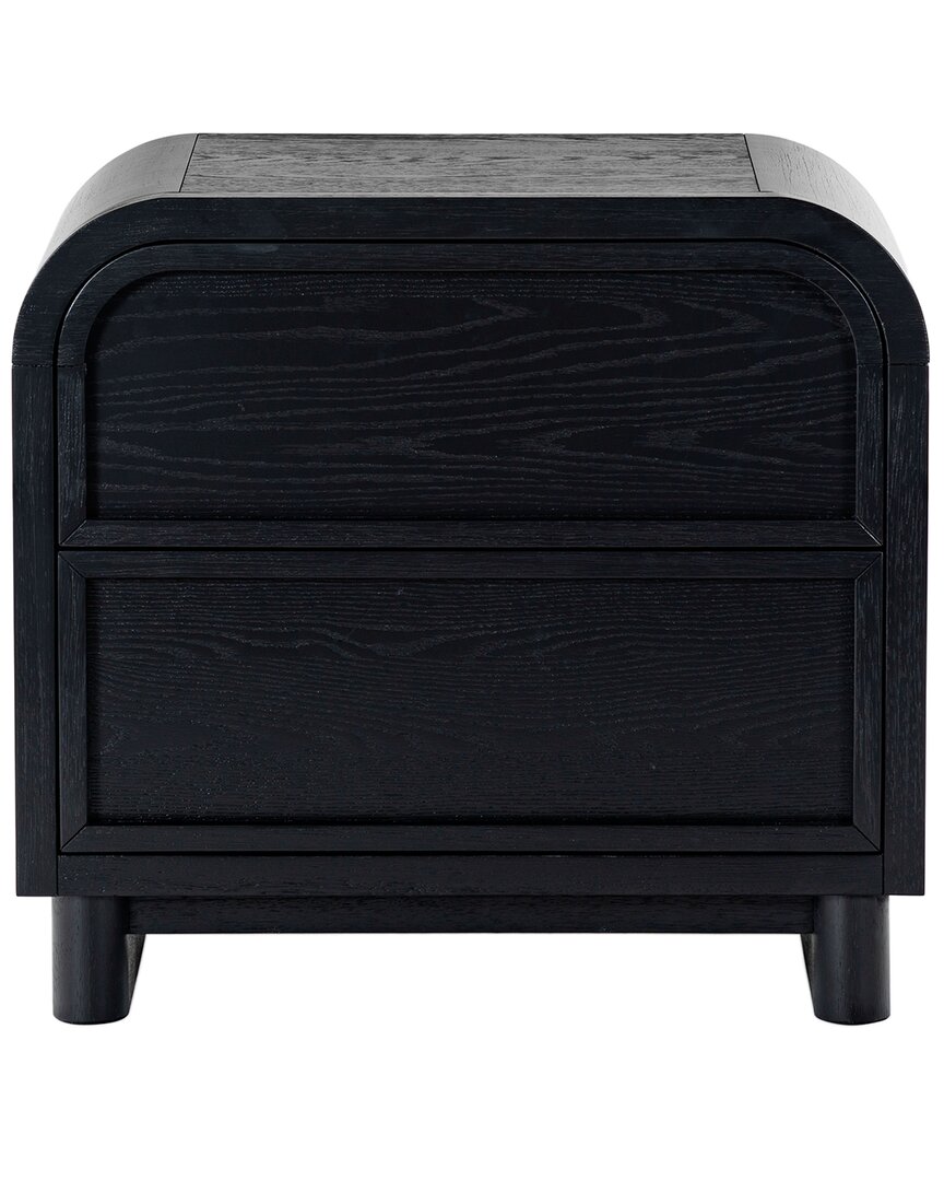 Safavieh Couture Dinah 2 Drawer Wood Nightstand In Black