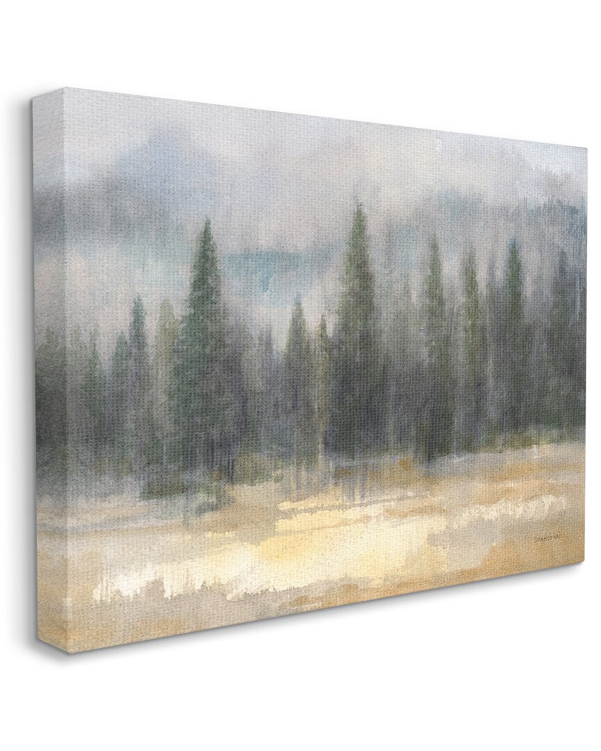 Stupell Industries Abstract Blurred Pine Tree Forest Landscape Stretched Canvas Wall Art By Danhui Nai In Green