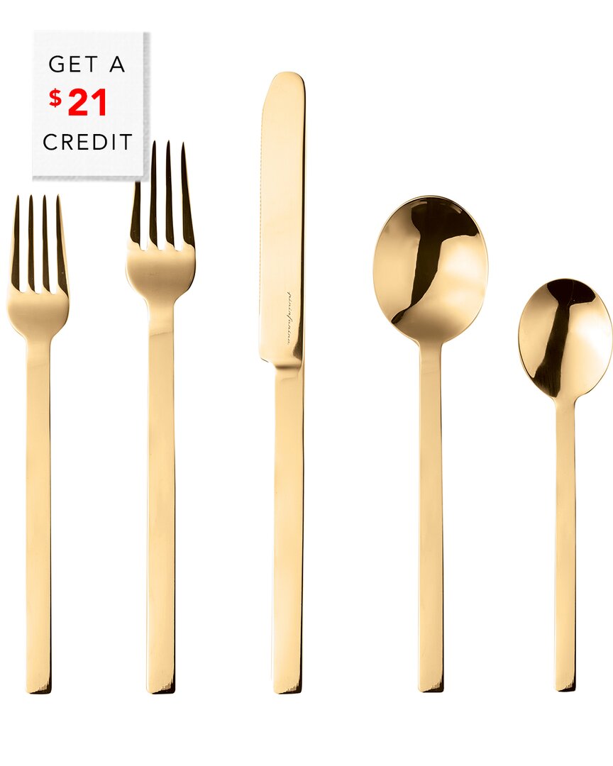 Shop Mepra Stile Oro 5pc Place Setting With $21 Credit In Gold