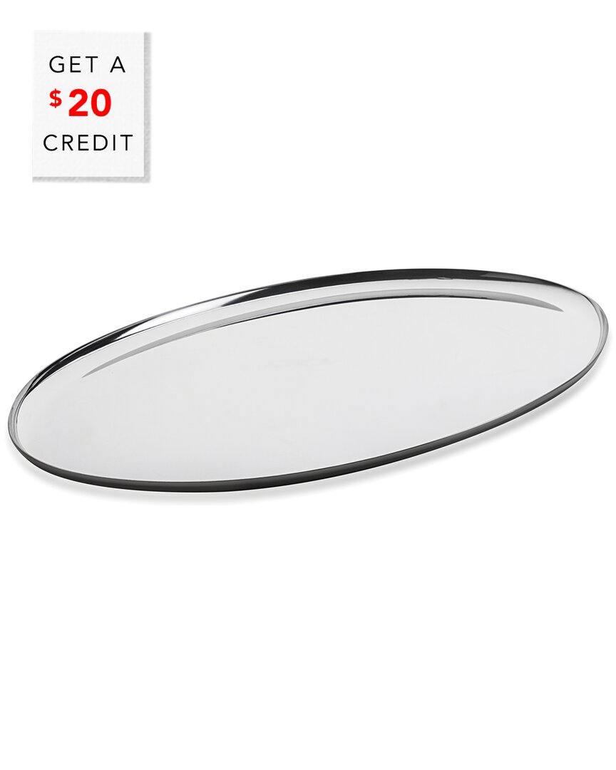 Shop Mepra Stile Oval Tray With $20 Credit In Silver