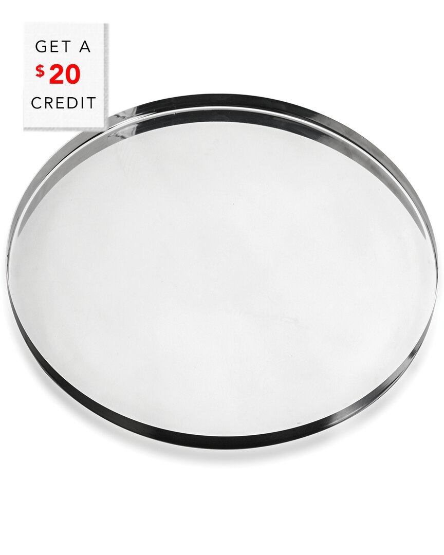 Shop Mepra Stile Round Tray With $20 Credit In Silver