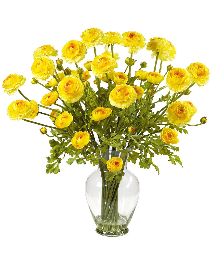 NEARLY NATURAL NEARLY NATURAL RANUNCULUS LIQUID ILLUSION SILK FLOWER ARRANGEMENT 