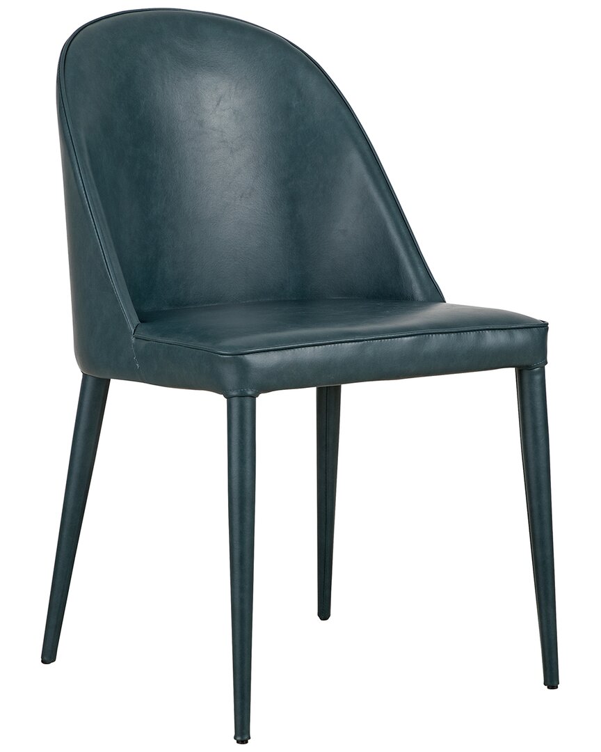 Moe's Home Collection Moe's Home Furnishings Burton Dining Chair Dark Teal Vegan Leather Set Of Two In Blue