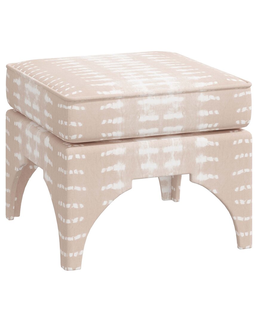 Skyline Furniture Dotted Stripe Ottoman In Pink