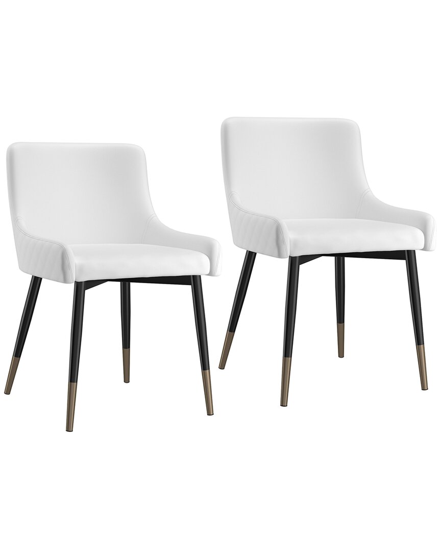 Worldwide Home Furnishings Set Of 2 Side Chairs In White