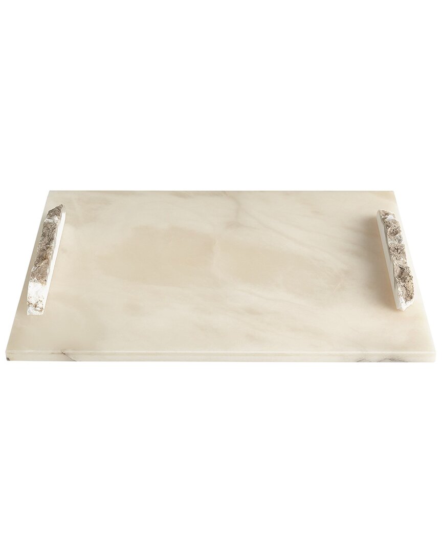 Global Views Alabaster Rectangle Tray In White