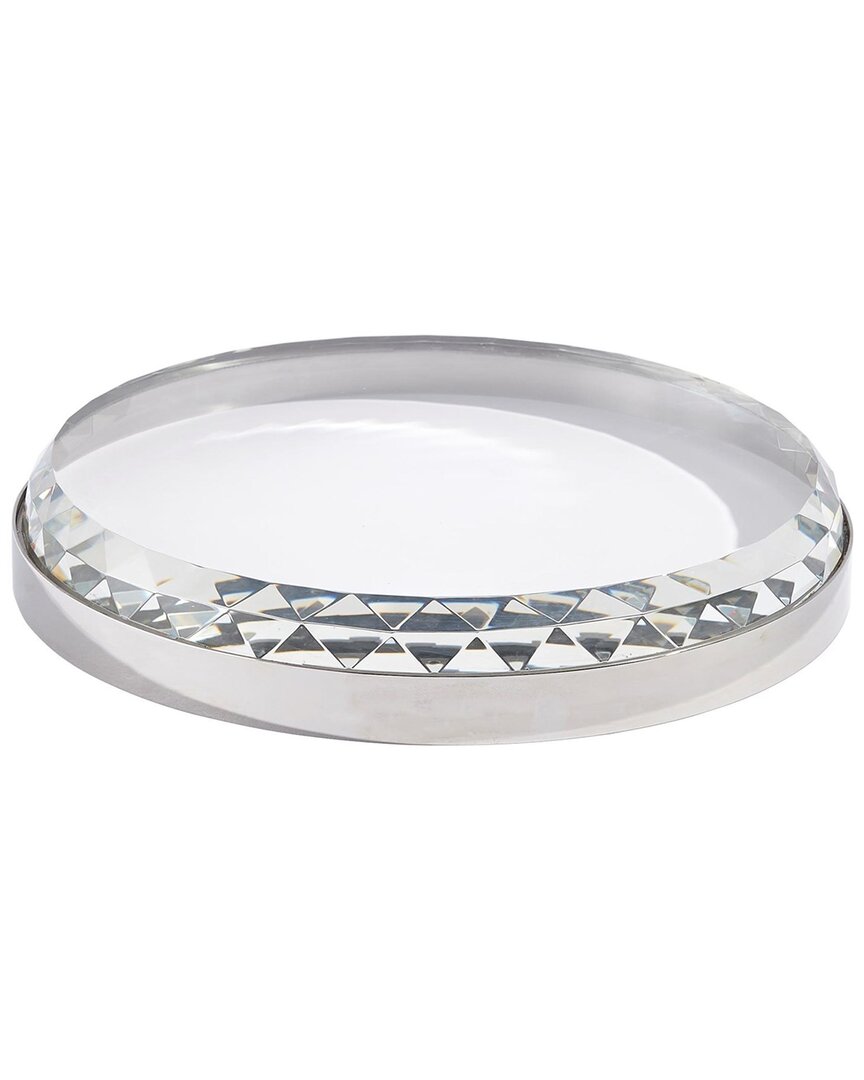 Global Views Banded Crystal Tray In Clear