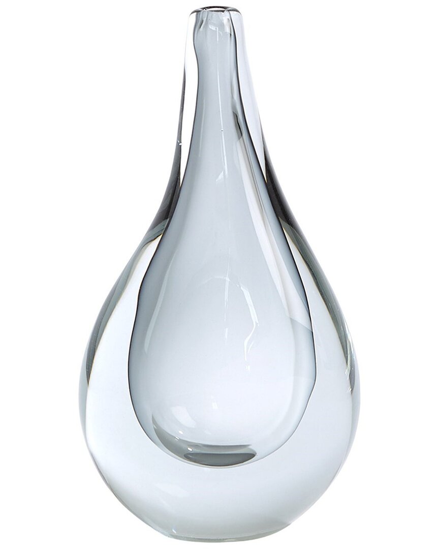 Global Views Stretched Neck Vase In Grey
