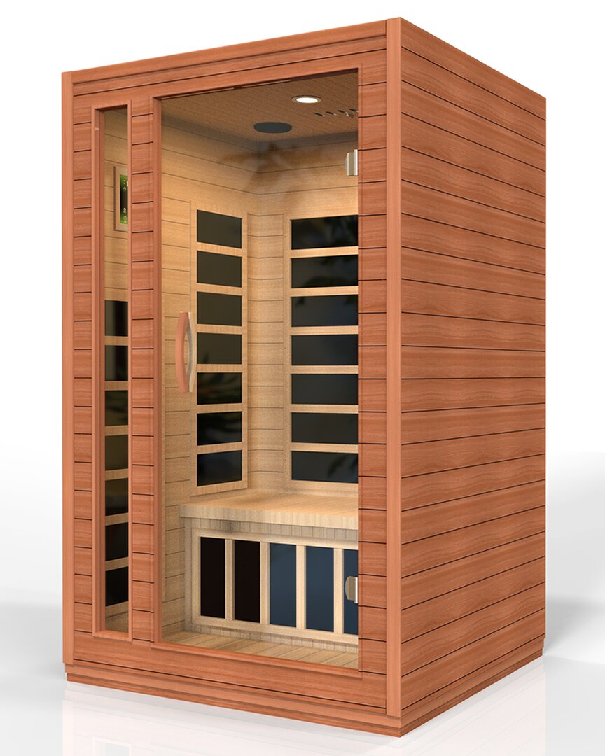 Dynamic Saunas Cordoba Elite 2-person Ultra Low Emf (under 3mg) Far Infrared  Sauna Natural In Brown