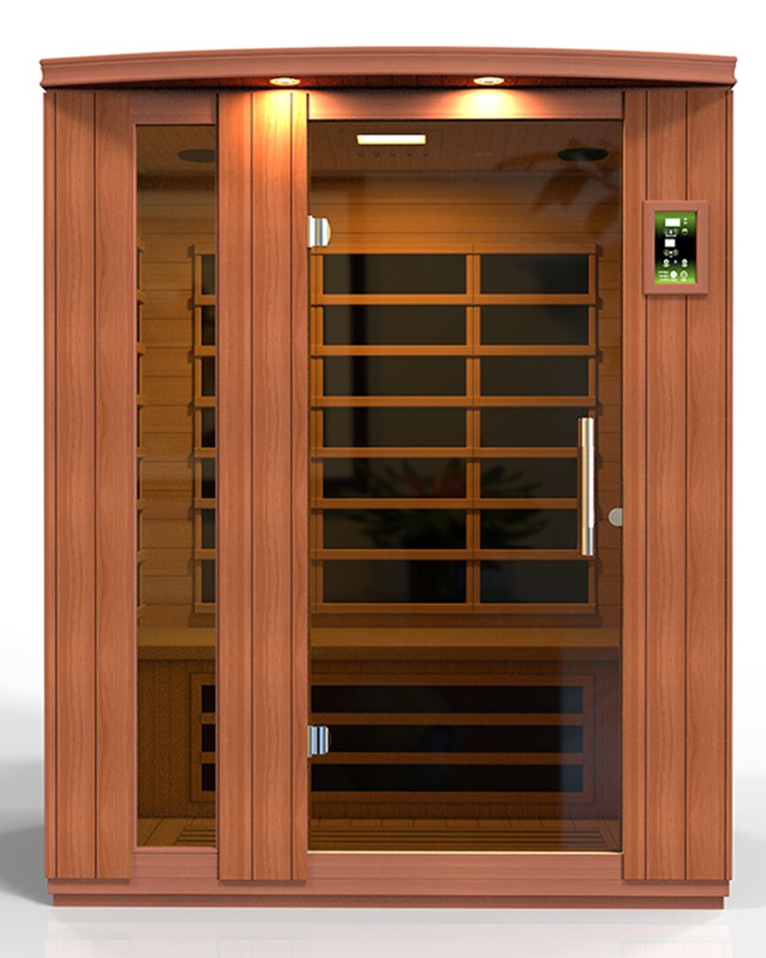 Dynamic Saunas Lugano 3-person Low Emf (under 8mg) Far Infrared Sauna Natural In Brown