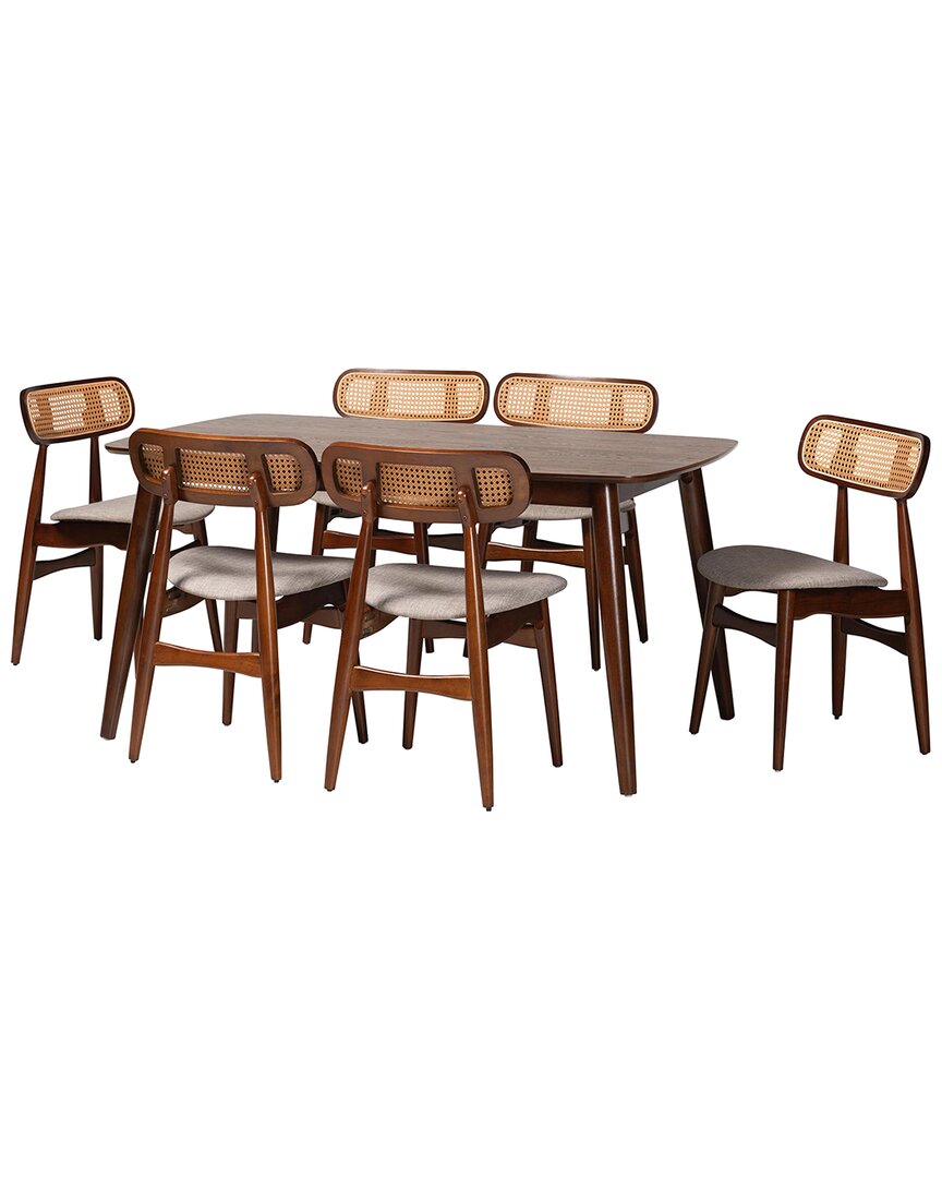 Baxton Studio Tarana Mid-century Modern 7pc Dining Set