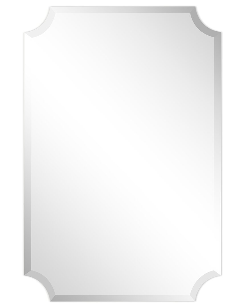 Empire Art Direct Frameless Rectangle Scalloped Beveled Wall Mirror