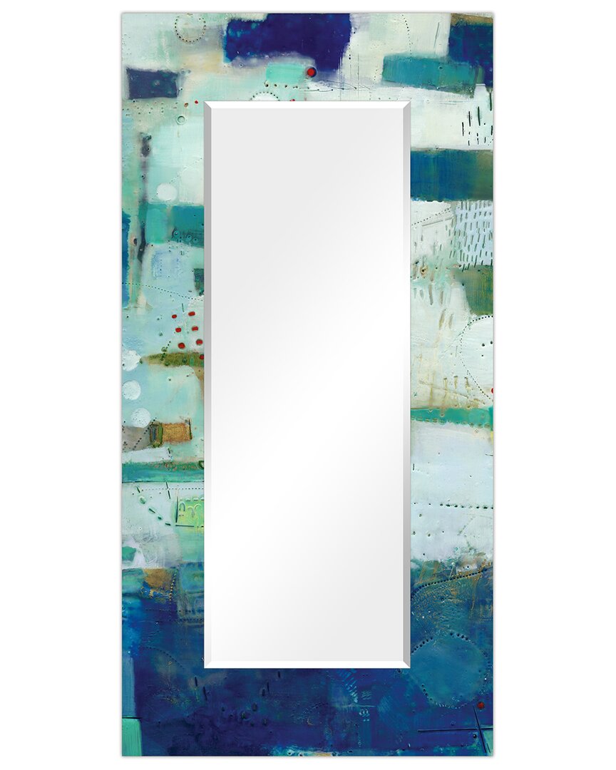 Empire Art Direct Crore I Rectangular Beveled Wall Mirror On Free Floating Printed Tempered Art Glass 7