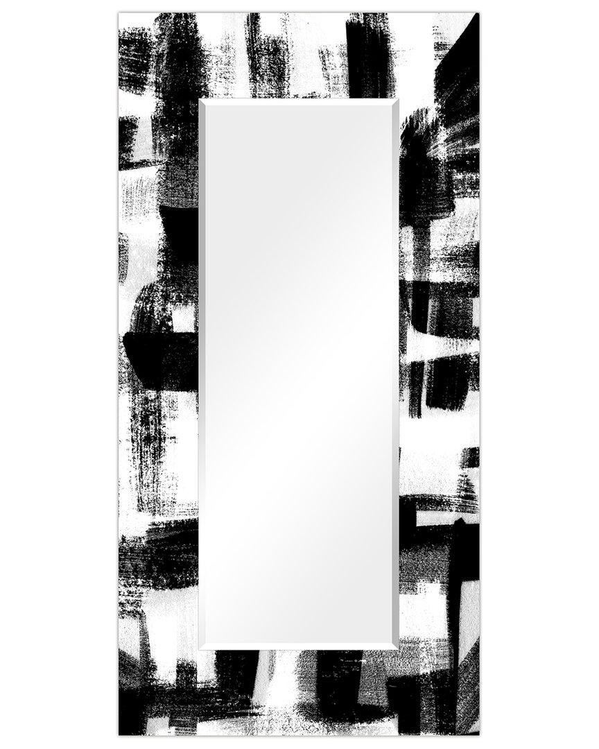 Empire Art Direct Jam Session Ii Rectangular Beveled Wall Mirror On Free Floating Printed Tempered Art Glass 7
