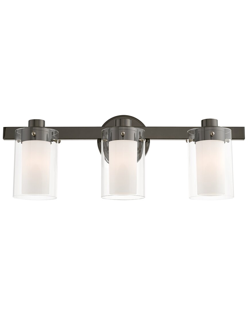 Livex Lighting 3-light Polished Black Chrome Vanity Sconce