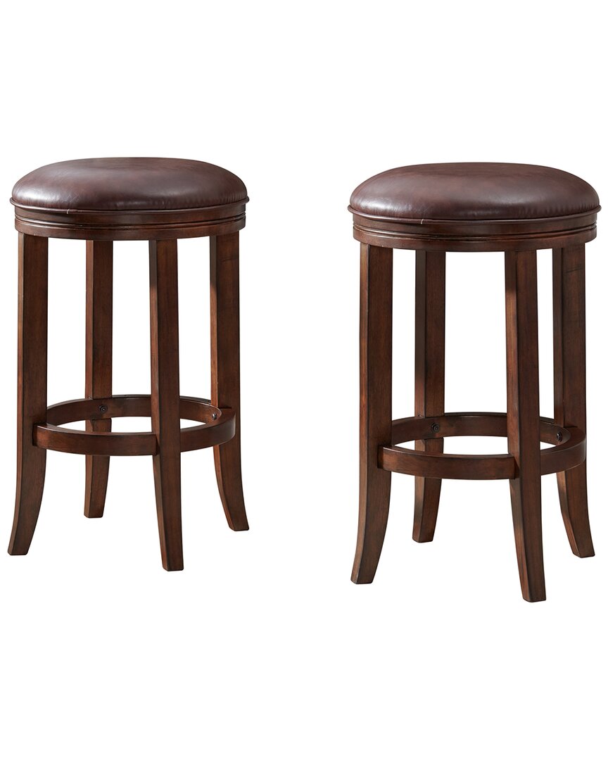 Alaterre Natick Set Of 2 Counter Height Stools In Brown