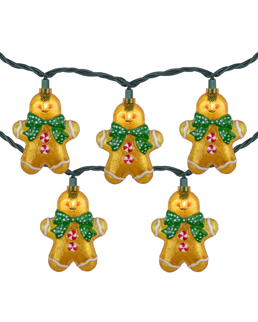 Shop Northlight 10ct Gingerbread Man Christmas Lights In Orange