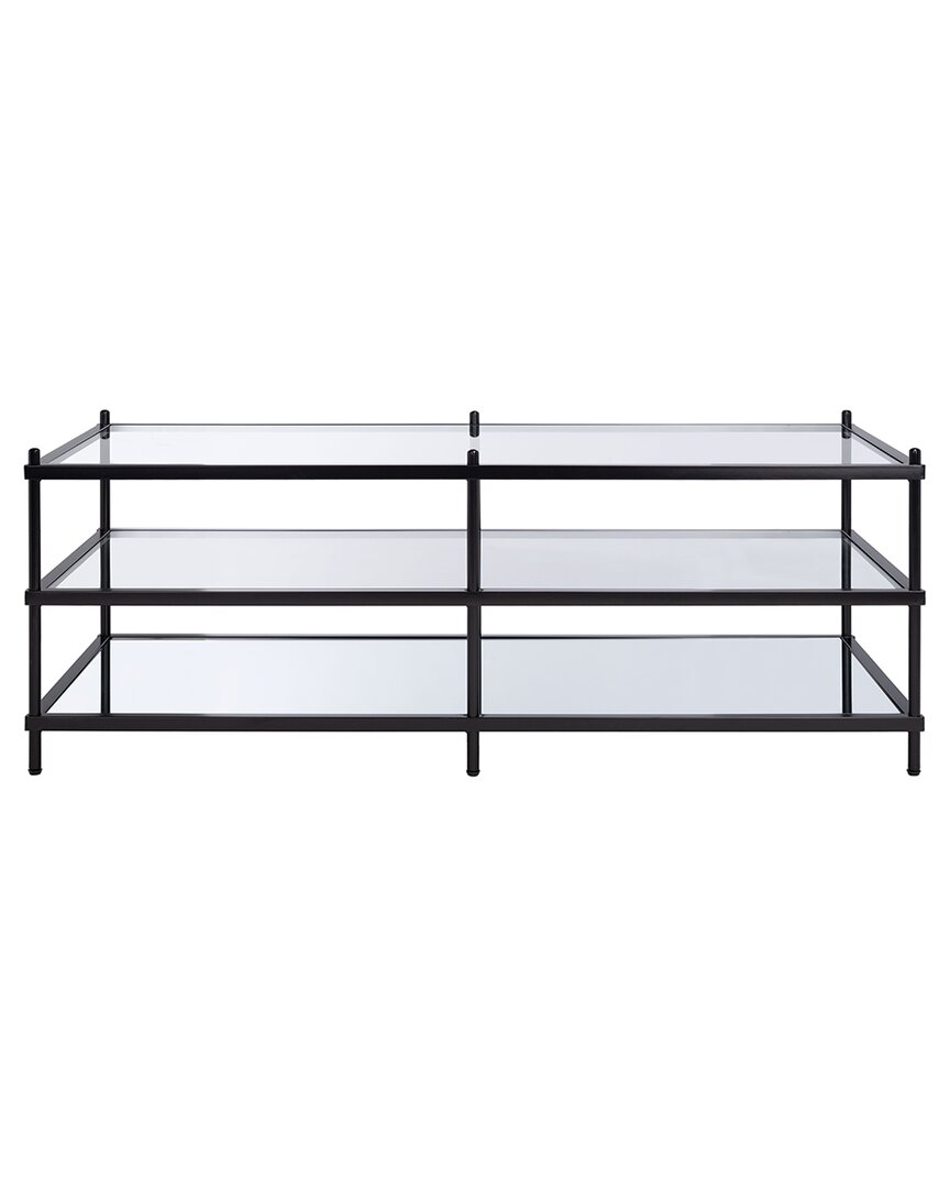 Safavieh Cathal Glass And Miror Coffee Table In Black