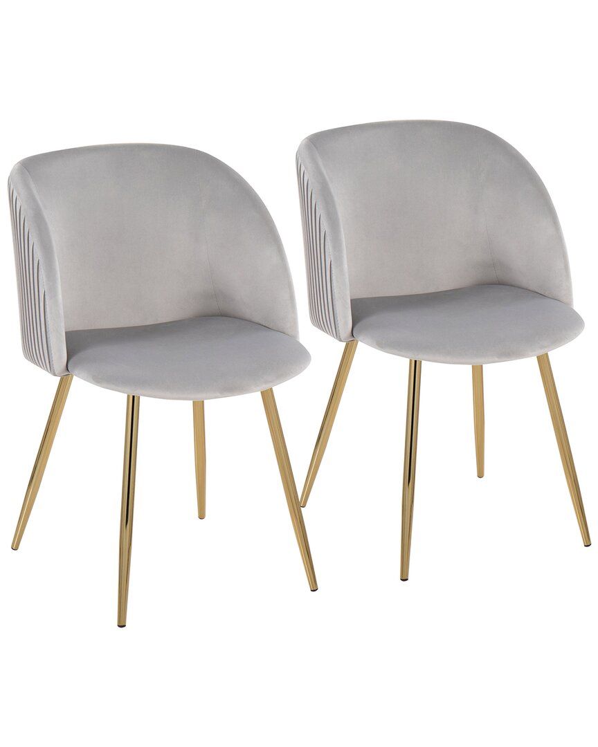 Lumisource Fran Pleated Chair Set Of 2 In Gold
