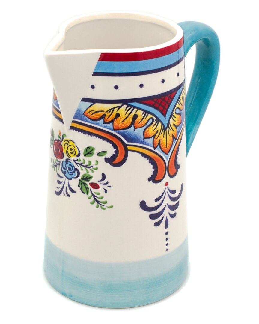 Shop Euro Ceramica Zanzibar 2.5 Liter Pitcher In Multicolor