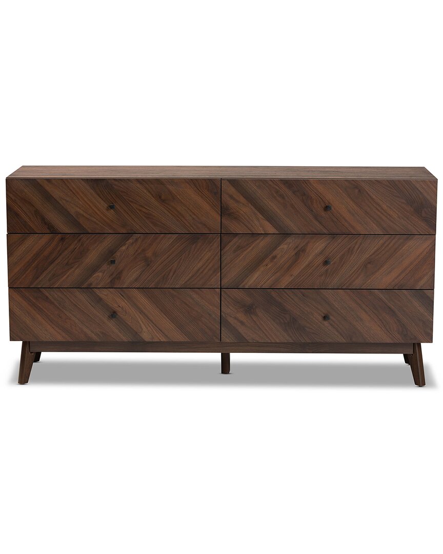 Design Studios Hartman Mid-century Modern Walnut Brown Finished Wood 6-drawer Dresser
