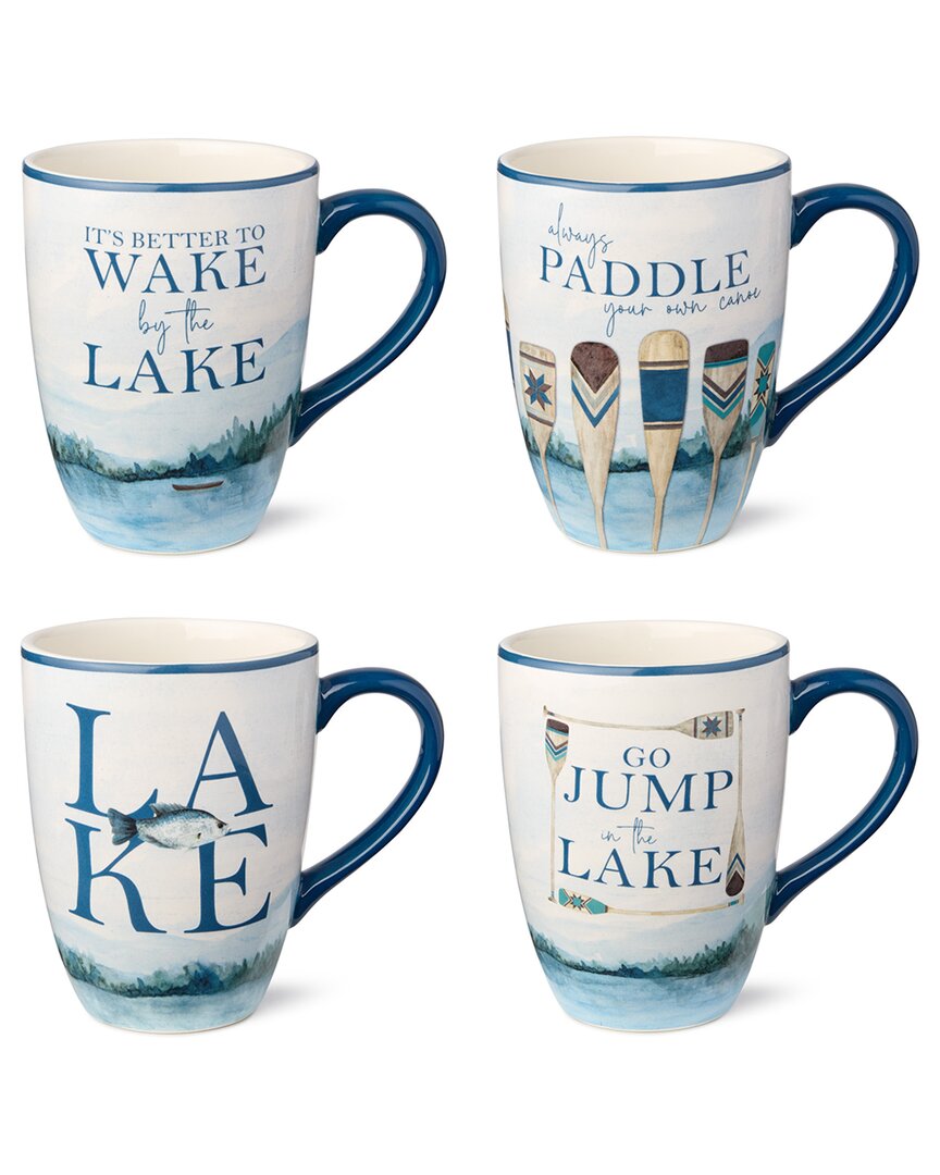 Certified International Wake At The Lake Set Of 4 Mugs