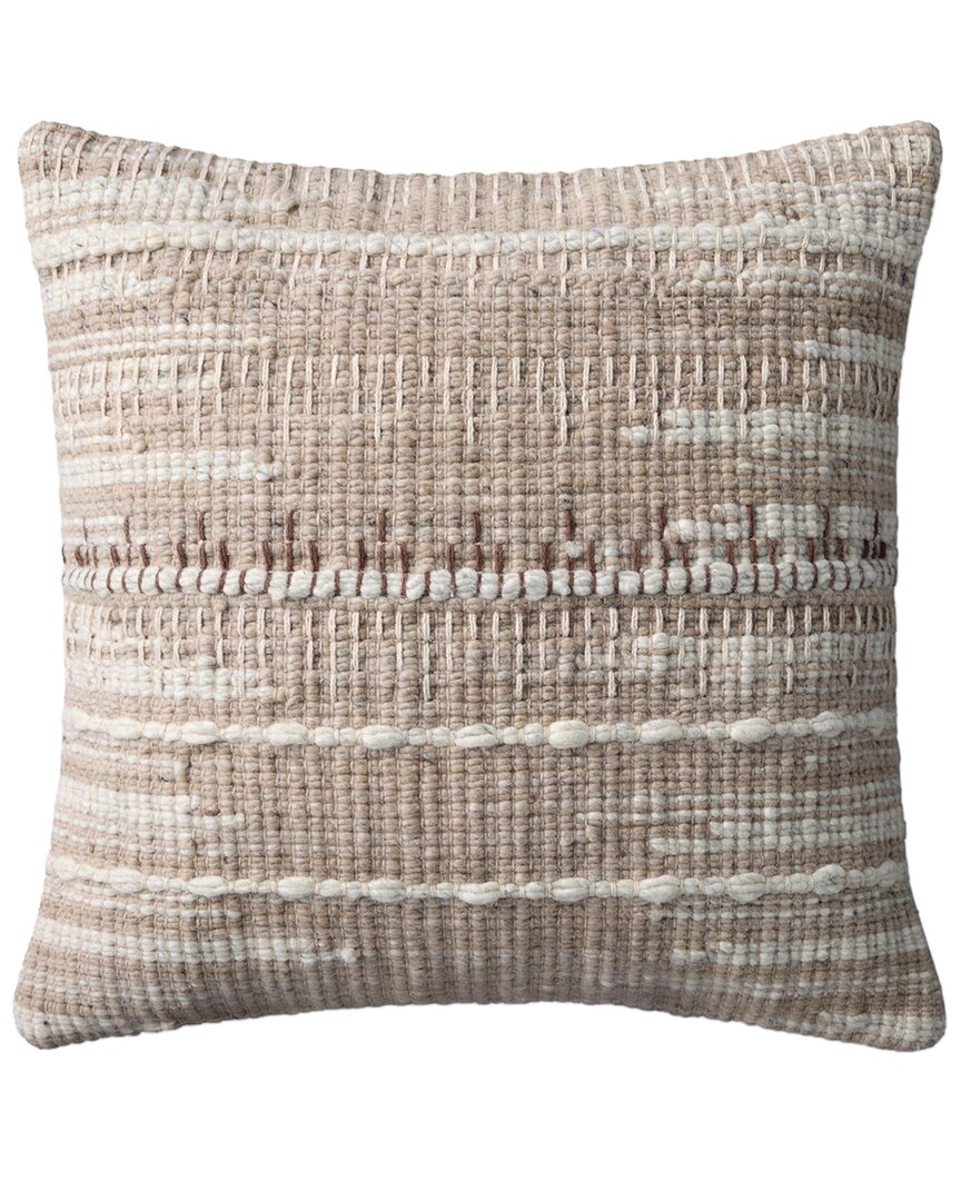 Loloi Ii Loloi 18x18in Pillow Cover With Down Insert In Ivory