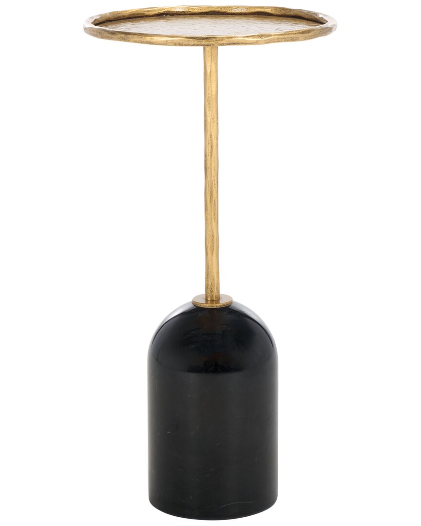 Safavieh Couture Tanyarose Metal & Marble Drink Table In Black