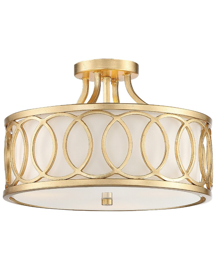 Shop Crystorama Libby Langdon For  Graham 3-light Antique Gold Ceiling Mount