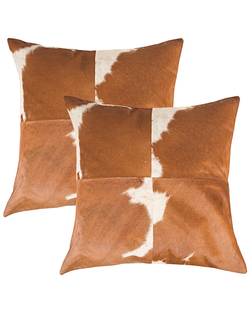 Natural Group Pack Of 2 Torino Quattro Pillow In Brown