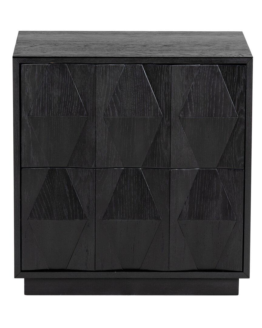 Safavieh Couture Riabelle Wood 2 Drawer Nightstand In Black
