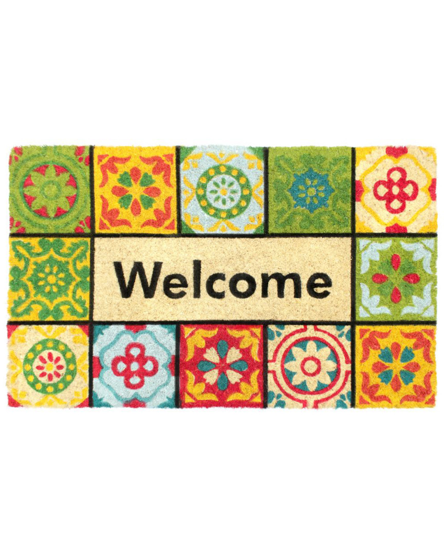 Master Weave Welcome Folk Tile Hand-loomed Doormat