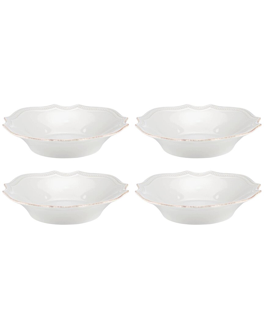 Lenox Set Of 4 French Perle Bead Pasta Bowls