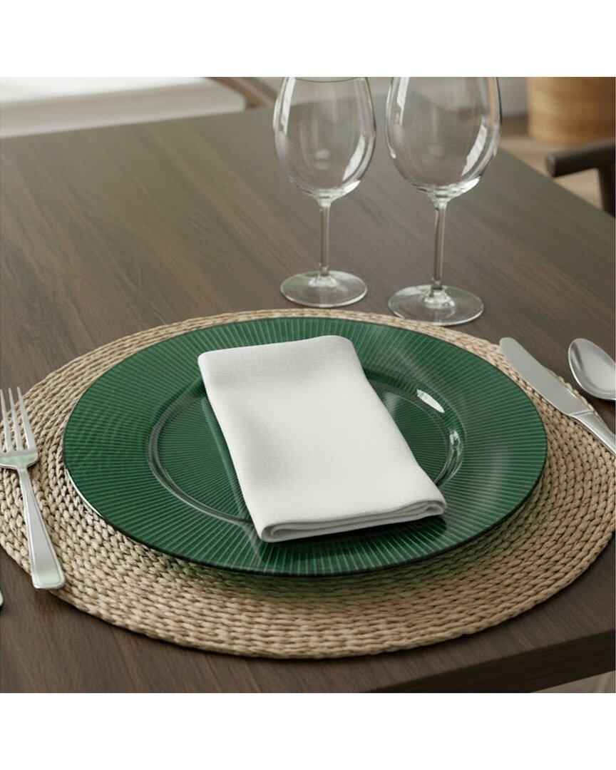American Atelier Sunray Glass Charger Plate In Green