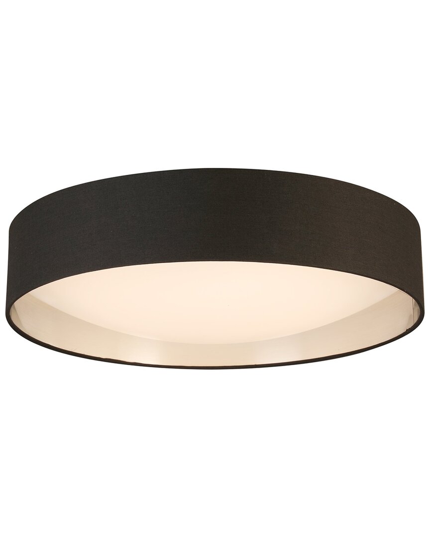 Eglo Orme Integrated Led 20 Ceiling Light With Black & Brushed Nickel Fabric Shade With White Acryli