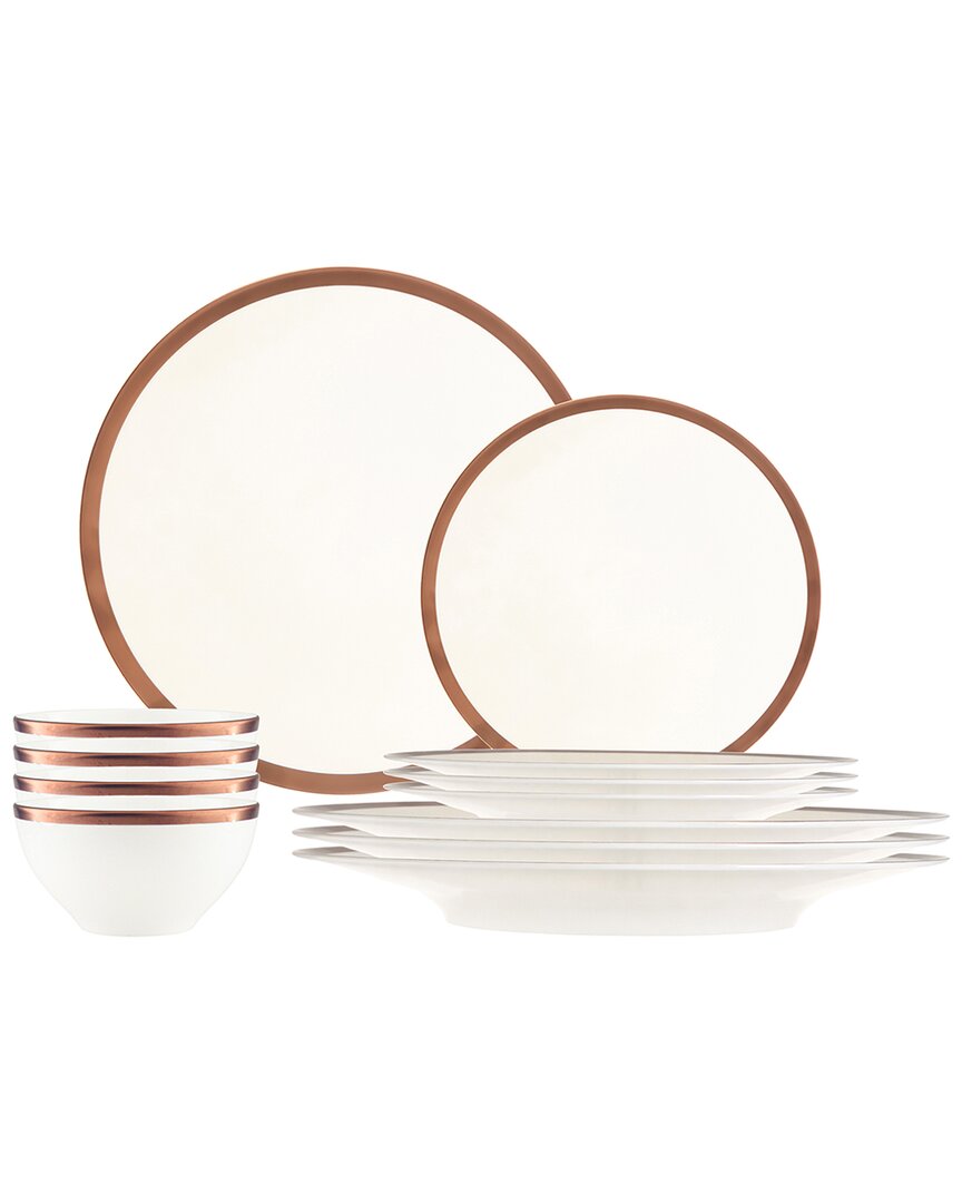 Porland Copper Line 12pc Dinnerware Set