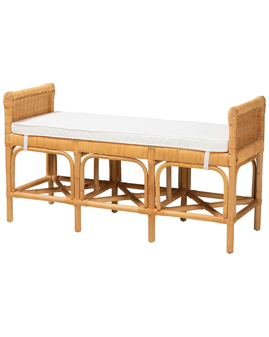 BAXTON STUDIO BAXTON STUDIO NAIRI MODERN BOHEMIAN RATTAN BENCH