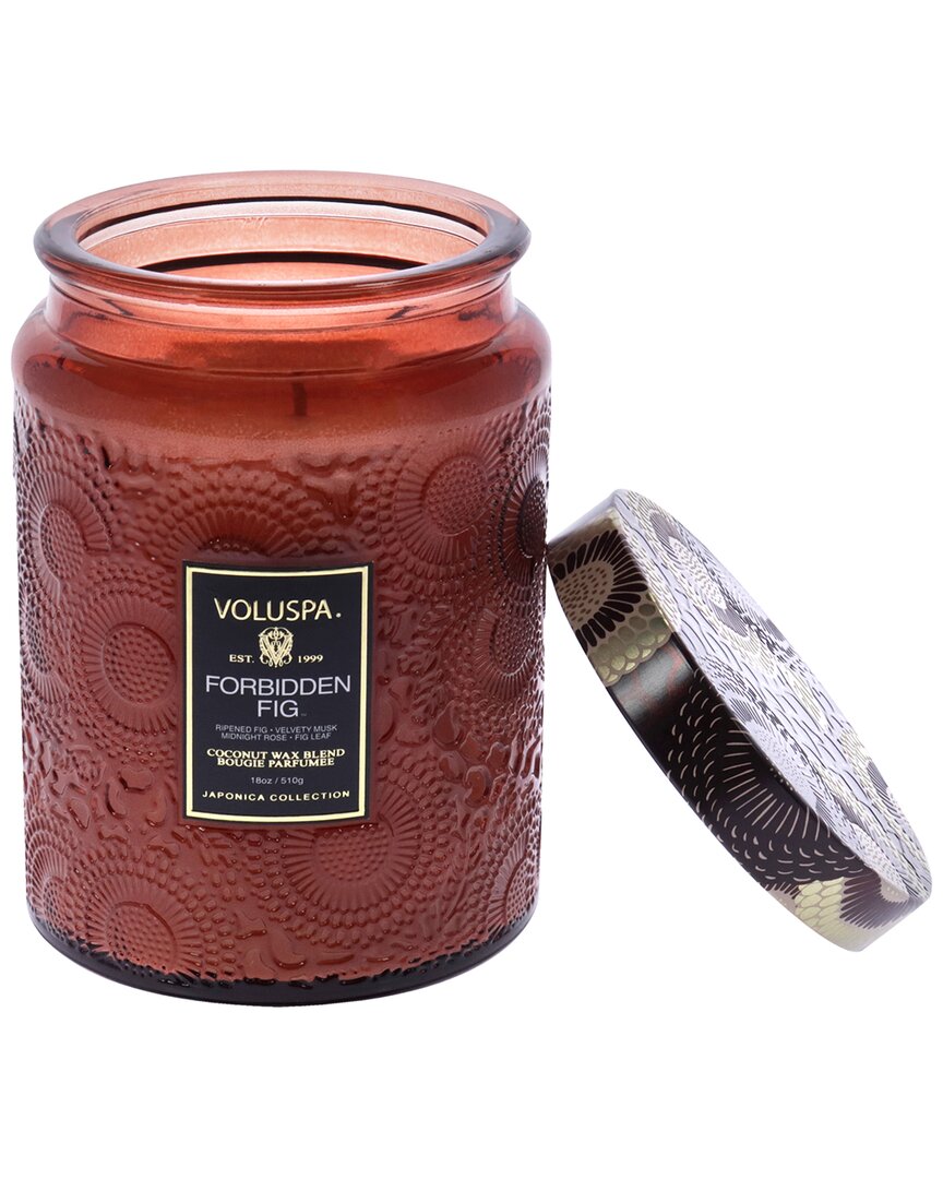 Voluspa Forbidden Fig Large 18oz Candle In Red