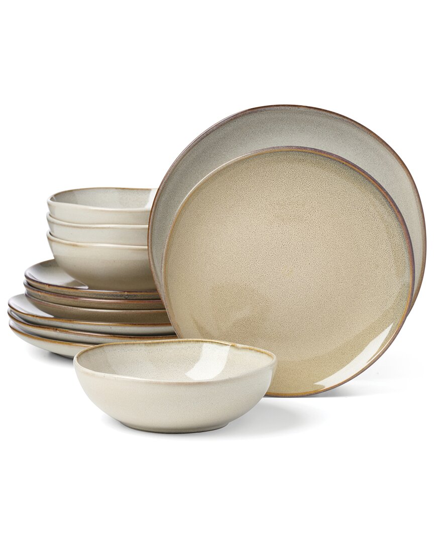 Oneida Organic Shades 12-piece Dinnerware Set In Neutral