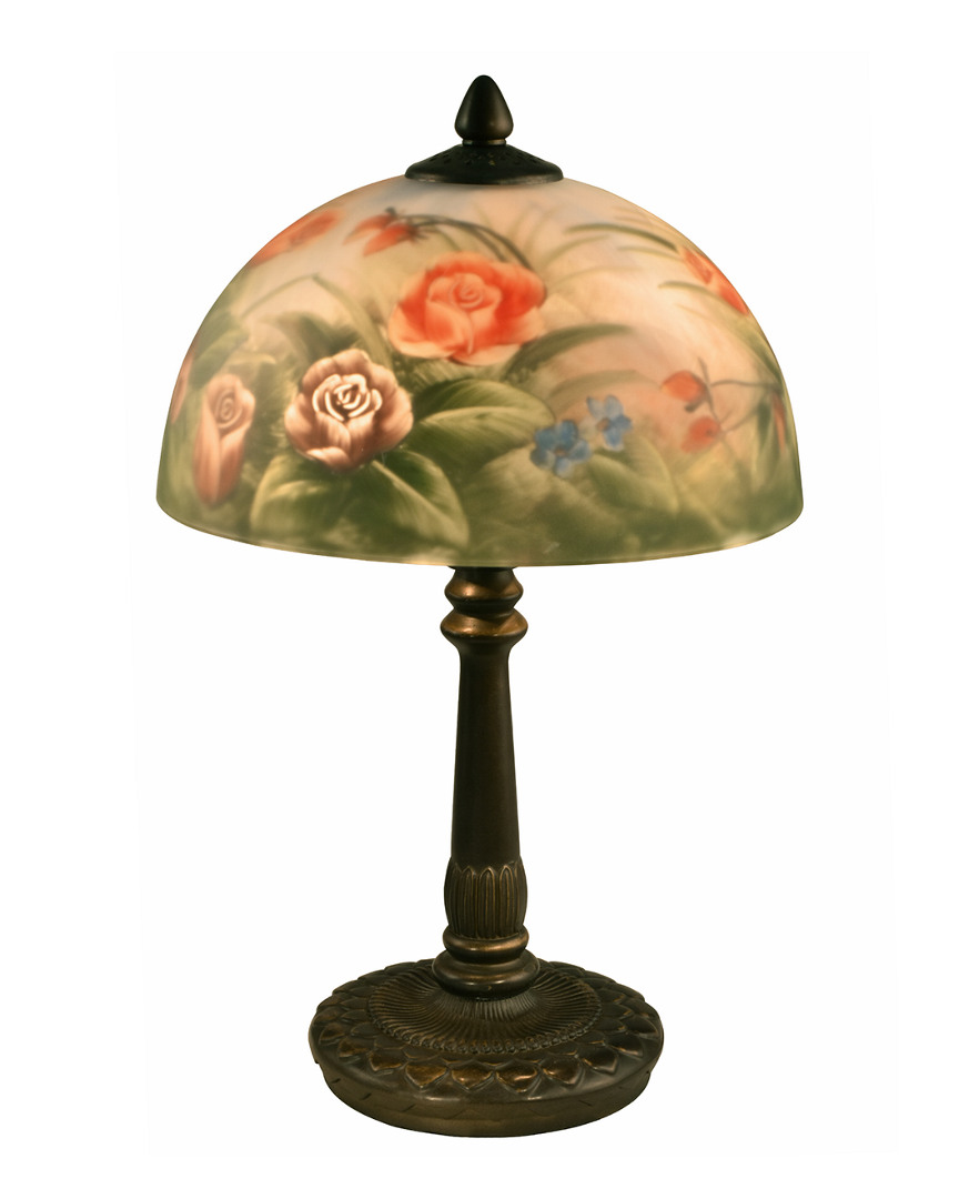 Dale Tiffany Rose Dome Hand Painted Table Lamp In Multi