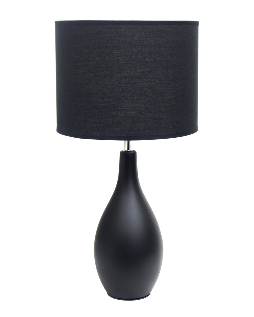 Lalia Home Creekwood Home Essentix 18.11 Traditional Standard Ceramic Dewdrop Table Desk Lamp In Black