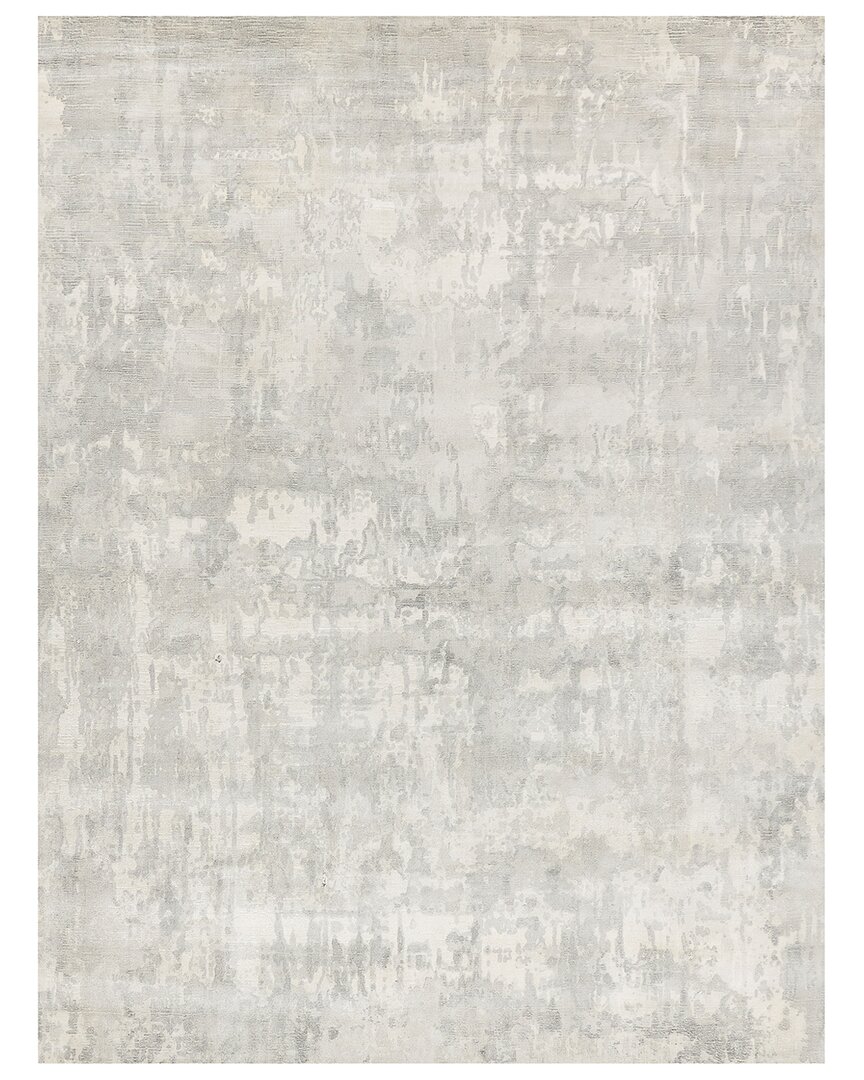 Exquisite Rugs Murano Hand-loomed New Zealand Wool And Bamboo Silk Rug In Silver