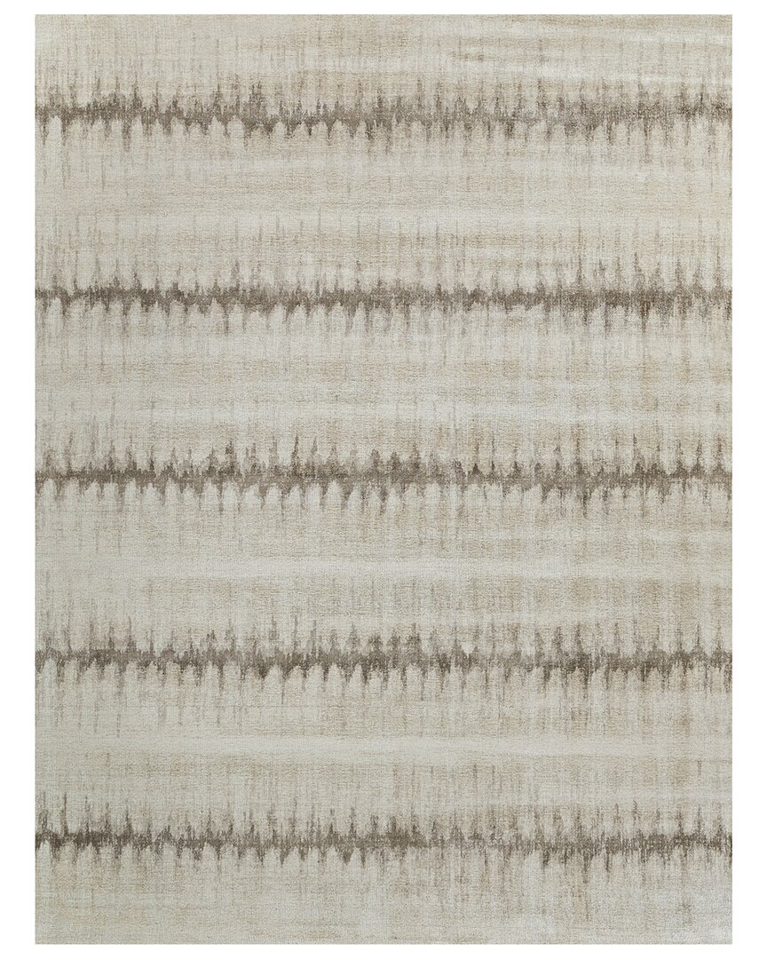 Exquisite Rugs Chroma Hand-loomed New Zealand Wool And Bamboo Silk Rug In Beige