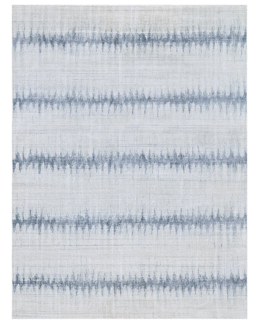Exquisite Rugs Chroma Hand-loomed New Zealand Wool And Bamboo Silk Rug In Navy