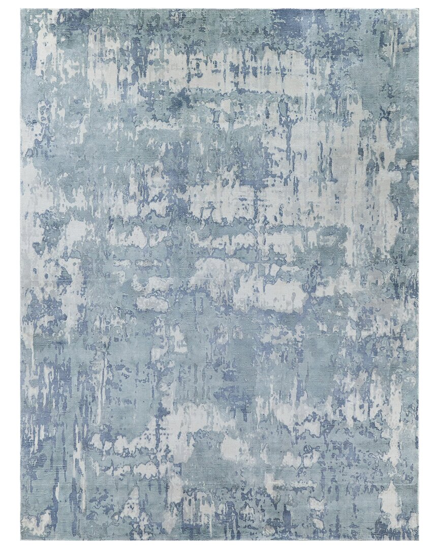 Exquisite Rugs Laguna Hand-loomed New Zealand Wool And Bamboo Silk Rug In Blue