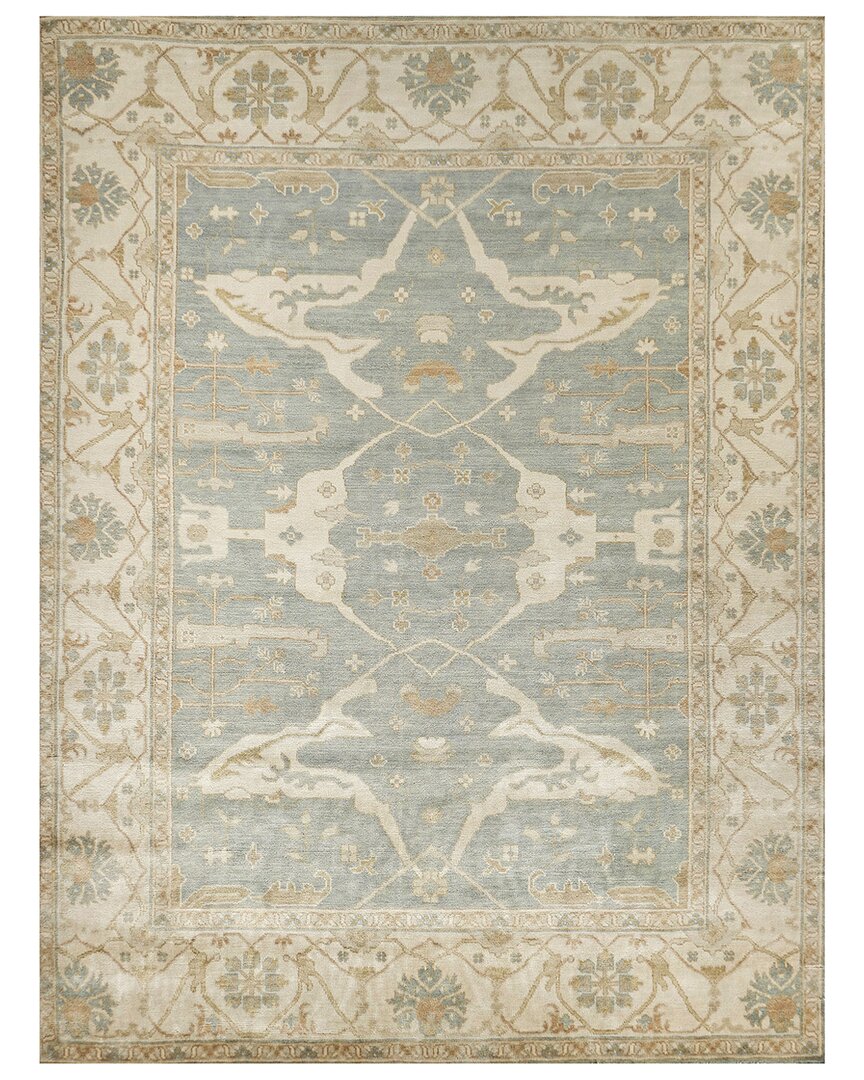 Exquisite Rugs Antique Weave Oushak Hand-knotted New Zealand Wool Rug In Blue