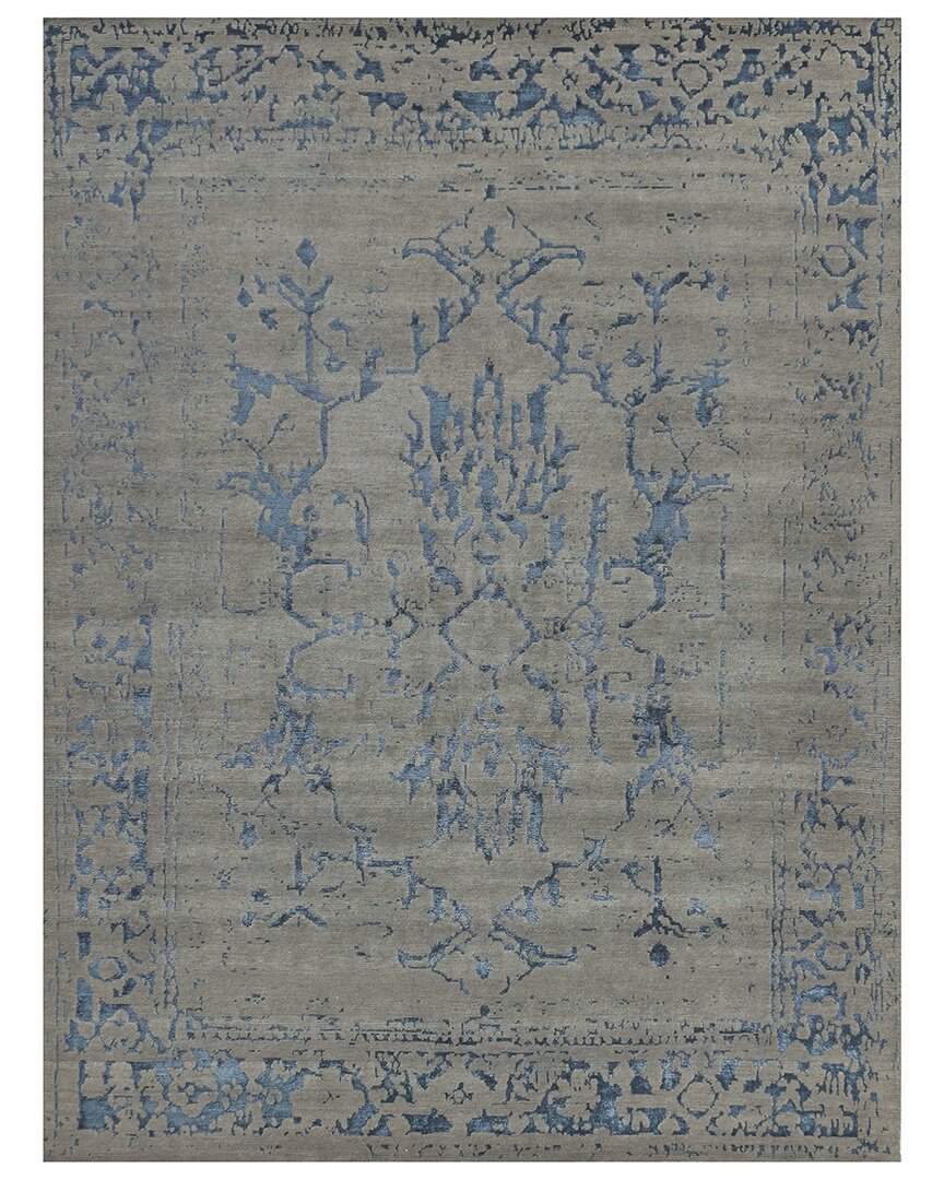 Exquisite Rugs Terras Hand-knotted New Zealand Wool And Bamboo Silk Rug In Gray