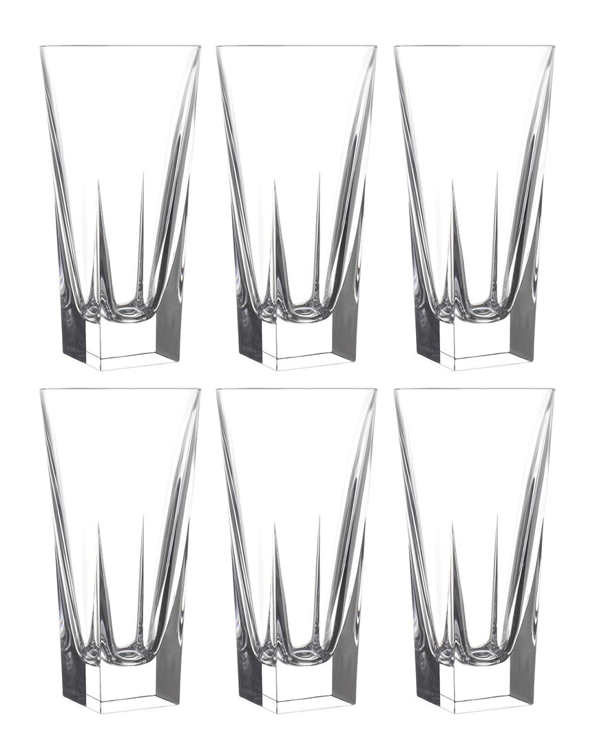 Barski European Crystal Glass Highball Glasses Set Of 6 In Clear